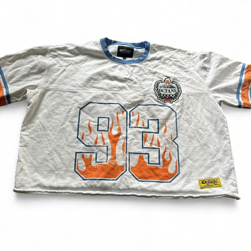 OCTANE CROPPED WREATH JERSEY OVERSIZED (WHITE)  Size xxl  White